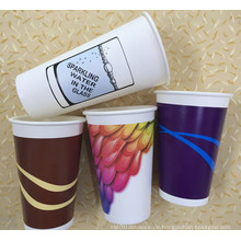 8-22oz Doppelte Wand Kaffeetasse mit Single PE Beschichtung